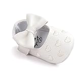 Itaar Baby Girl Moccasins Bow PU Leather Heart Embroidered Soft Soled Shoes for Infants Toddlers
