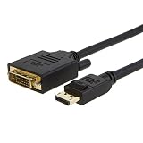 DisplayPort to DVI Cable, CableCreation 6 Feet DP Male to DVI Male Cable, Gold Plated Adapter Support 1080P Full HD, 1.83M / Black