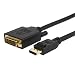 DisplayPort to DVI Cable, CableCreation 6 Feet DP Male to DVI Male Cable, Gold Plated Adapter Support 1080P Full HD, 1.83M / Black