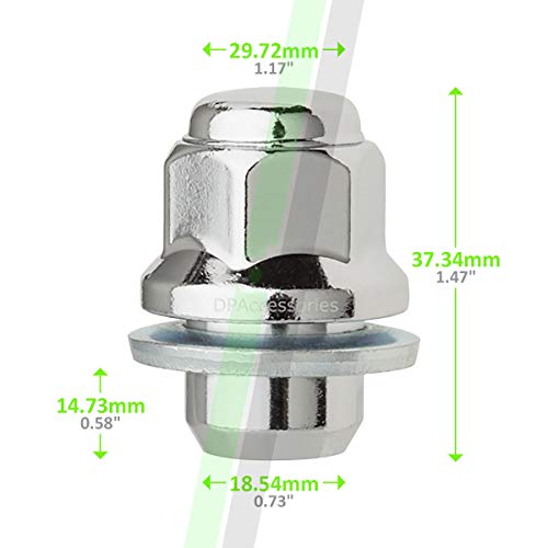 DPAccessories LCM3C6HCOCH04024 24 Chrome Lug Nuts for Toyota Lexus Scion Aluminum Wheels 90084-94001 99051.1 Wheel Lug Nut - Thumbnail 2