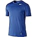 NIKE Men's Pro Fitted Short Sleeve Shirt, Game Royal/Deep Royal Blue/Whi, Large