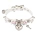 Handmade Cosplay Studded Flowers Leather Heart Lock Choker Collar Cute Kawaii