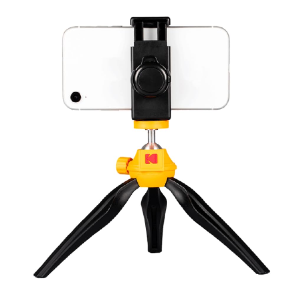 KODAK Smartphone Vlogging Tripod/Filming handle for smartphones and cameras with ¼ screw mount system (Perfect for Vlogs/Vlogging, Removable Bluetooth Remote Trigger, Portrait or Landscape mode)