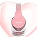 Bluetooth Wireless Over-ear Stereo Headphones, Fetta 4 in 1 Upgrade Bluetooth Foldable Headsets with Micro Support SD/TF Card (Upgrade Rose Gold)