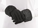 Foxy Faux Fur Trimmed Knit Gloves