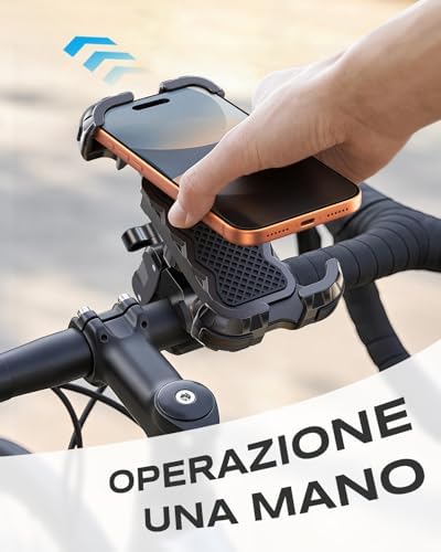 Porta Cellulare Moto Morsetto Stabile Migliorato e 1S Blocco Rapido