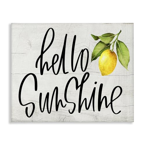 Stupell Industries 'Hello Sunshine Expression Soft Country Lemon Branch ', Canv…
