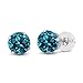Gem Stone King 14K White Gold Gemstone Birthstone Stud Earrings | Round 5MM | 14K Silicone Push Back | Gold Earrings For Women Men