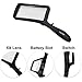 LED Rectangle Magnifying Glass with Light by Kovira - Handheld Magnifier with 6 x and 2 x Lens - Reading Magnifying Glass for Books, Newspaper, Jewellery Work, Coin Examining & More - Magnifier Glass