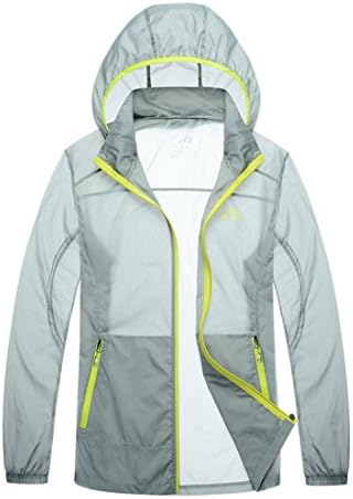 Homaok Unisex UV Protect Quick Dry Skin Coat X-Small Light Grey