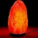 7 to 8 Inch Himalayan Salt Lamp Hand Carved, Natural Wood Base with Dimmer Control, 4-6 lbs, Mined From Himalayan Mountain Range, Beautiful Amber Color, 100% Authentic Himalayan Salt Lamp