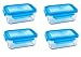 Wean Green Lunch Tubs 23oz/695ml Glass Food Storage Containers - Blueberry (Set of 4)