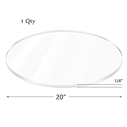 GetWant 1/4" Thick Clear Round Plexiglass Sheets