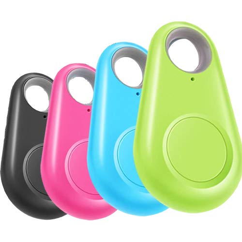 4 Pack Smart GPS Tracker Key Finder Locator Wireless Anti Lost Alarm Sensor Device for Kids Dogs Car Wallet Pets Cats Motorcycles Luggage Smart Phone Selfie Shutter APP Control Compatible iOS Android