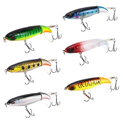 Bleistift Popper 6 Stück Kunstköder Angelköder Wobbler Set, Wobbler Kunstköder Angelköder Set AngelKöder Whopper Plopper Kunstköder mit Schwimmendem