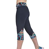 Pants,Toraway Women Sport Yoga High Waist Printed Pants Stretch Cropped Pants (Large / 28, # 1)
