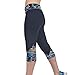 Pants,Toraway Women Sport Yoga High Waist Printed Pants Stretch Cropped Pants (Large / 28, # 1)