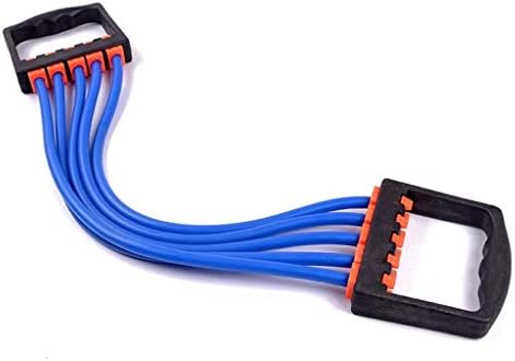 Chest Expander Multifunction Adjustable 5 Latex Tube Pull Rope, Unisex Home Gym Pectoral Muscle Training Weight Loss Exercise Fitness Equipment (color : Blue)