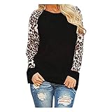 Women Shirts Leopard Blouse Tops Plus Size Casual Long Sleeve Blouse Tunic Girls Sweatshirt Jumper Pullover Tops