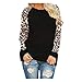 Women Shirts Leopard Blouse Tops Plus Size Casual Long Sleeve Blouse Tunic Girls Sweatshirt Jumper Pullover Tops