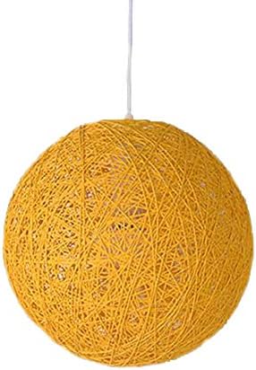 Cozyle Modern Wicker Rattan Globe Ball Style Ceiling Pendant Light Lamp Shade Yellow 30cm