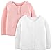 Simple Joys by Carter's Girls' 2-Pack Knit Cardigan Sweaters, White/Pink, 12 Months