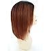 Full Lace Wig Straight Human Hair Glueless Lace Front Wigs Bob Cut 100% Brazilian Virgin Hair Ombre Color Natural Looking Short Wigs with Baby Hair (Lace Front Wig,10 inch 150% density)