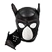 Raycity Leather Full Face Mask Dog Puppy Hood Removable Mouth Costume Party Cosplay Unisex (Black&Brown)