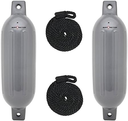 Extreme Max 3006.7444 BoatTector Inflatable Fender Value 2-Pack - 4.5" x 16", Gray