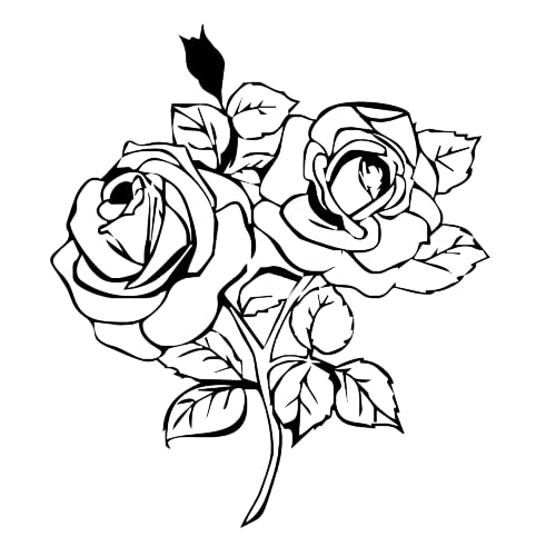 Big Roses Bouquet Reusable Stencil A3 A4 A5 & Bigger Sizes Shabby Chic Valentine's / Rose2 (PVC Reusable Stencil, A4 Size - 210 x 297 mm, 8.3 x 11.7 in)