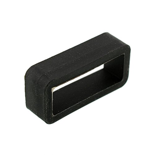 Soft Black Silicone Watch Band Strap Retaining Hoop Loop Retainer Buckle Holder 18mm