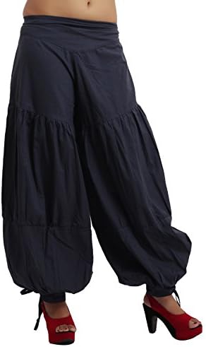 Jaipur Kala Kendra Women's Ladies Cotton Aladdin Hippie Trousers Pants Navy Blue