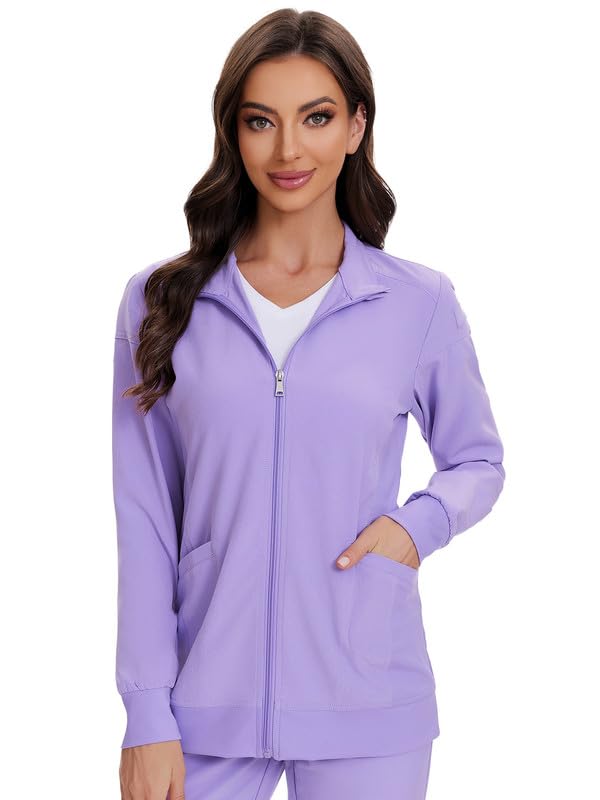 COZYFIT Scrub Jackets for Woman, Zip Front Nurse