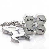 D&R Wrench Keychain Chrome Tire Valve Stem Caps for Jeep