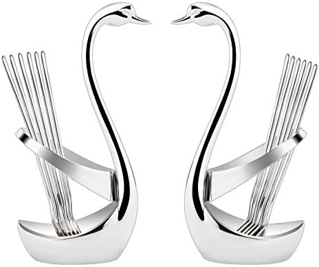 Tarrnow【Innovative Design】6-piece Stainless Steel Tablespoon Set Coffee Sugar Spoon Set, 6-Piece Fruit Dessert Cake Salad Forks for Home, Restaurant or Bar (1-1)