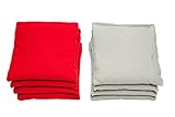 Weather Resistant Cornhole Bags (Set of 8) by SC Cornhole (Red/Grey)