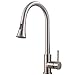 KINGO HOME Commercial High Arch Stainless Steel Single Lever Brushed Nickel Pull Down Sprayer Kitchen Faucet, Kitchen Sink Faucet with Dual Function Spout Sprayer