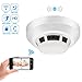 Heymoko Wi-Fi Smoke Detector Camera Motion Detection Night Vision 1080P Wireless IP Indoor Baby Pet Monitor Remote Real Time Video Free App View Nanny Cam Home Security Camera SD Card Storage to 128GB