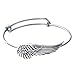SENFAI Supernatural Protection Angel Wing Adjustable Love Bangles Women Girl Charm Bracelets Gifts (Silver)