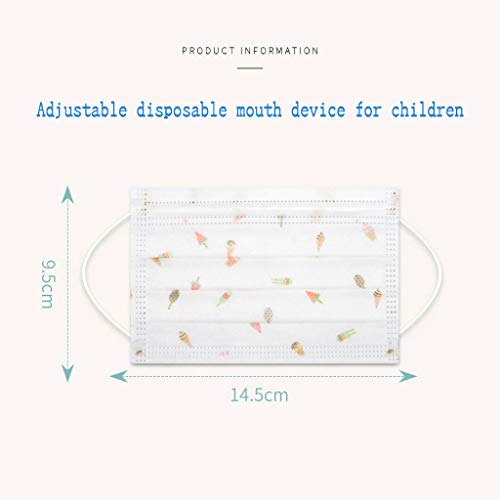 20/50 PCS Disposable Face Protection, Children 3-Layer Breathable Dust-Proof Cover with Elastic Earhook (White-20PCS)