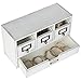MyGift Vintage White Wood Desktop Office Supplies Organizer with 4 Pull Out Drawers, Small Dresser Top Storage Cabinet