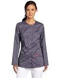Dickies Scrubs Women's Gen Flex Junior Fit Contrast Warm Up, Pewter, X-Large