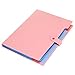 BTSKY Expanding File Folder- Smiling Face A4 and Letter Size Archival File Holder Organizer, 5 Pockets (Pink)