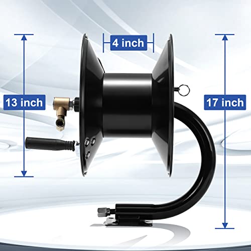 M MINGLE Pressure Washer Hose Reel 100ft, Heavy Duty Steel Hose Reel