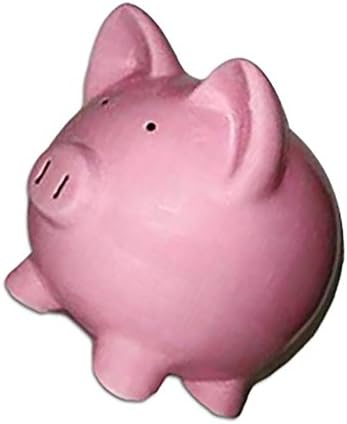 Completely Custom {8” x 7" Inch} 1 Single Medium, Coin &amp; Cash Bank Decoration for Holding Money, Made of Grade A Genuine Ceramic w/ Pale Blush Matte Piggy Style {Black &amp; Pink}