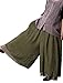 Mordenmiss Women's Wide Leg Pants Cotton Two-Layer Ankle Capris Trousers