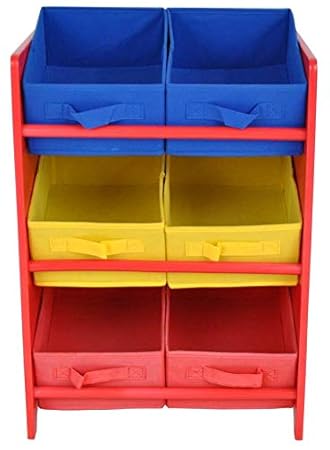 Ideal Kids Chest Of 6 Canvas Drawers Storage Unit Toys Organizer
