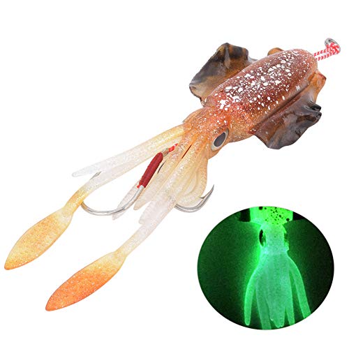 Jarchii 3D Eyes Tintenfisch-Angelköder, 15,3 cm / 60 g Octopus-Angelköder, Octopus-Tintenfischköder, gefälschter… – Bild 6