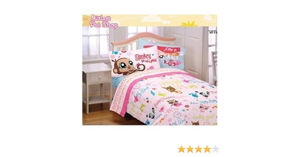 Amazon Com Littlest Pet Shop Twin Sheet Set Lps Littlest Lane