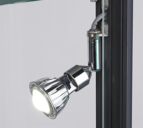 image for Displays2go Tempered Glass Curio Cabinet With 8 Halogen Lights, 78 x 4